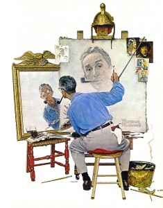 Norman Rockwell. Triple Self-Portrait (1960)